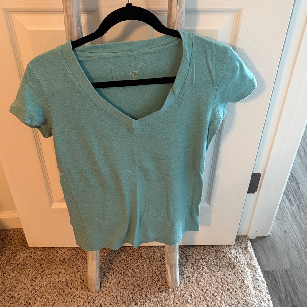 GAP Teal V-Neck Short Sleeve Tee